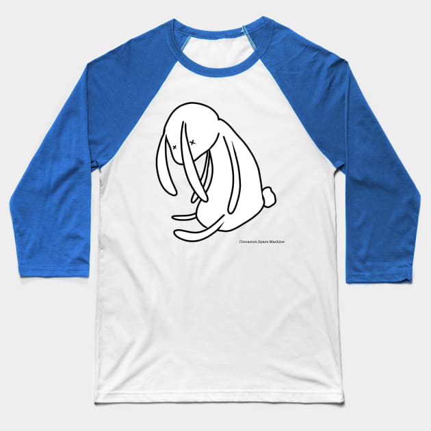 Sad Bunny Baseball T-Shirt by Cinnamon Space Machine